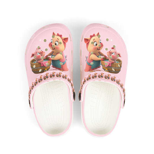 Kids Pink Piglet Clogs — Cute Farm Animal EVA Foam Shoes
