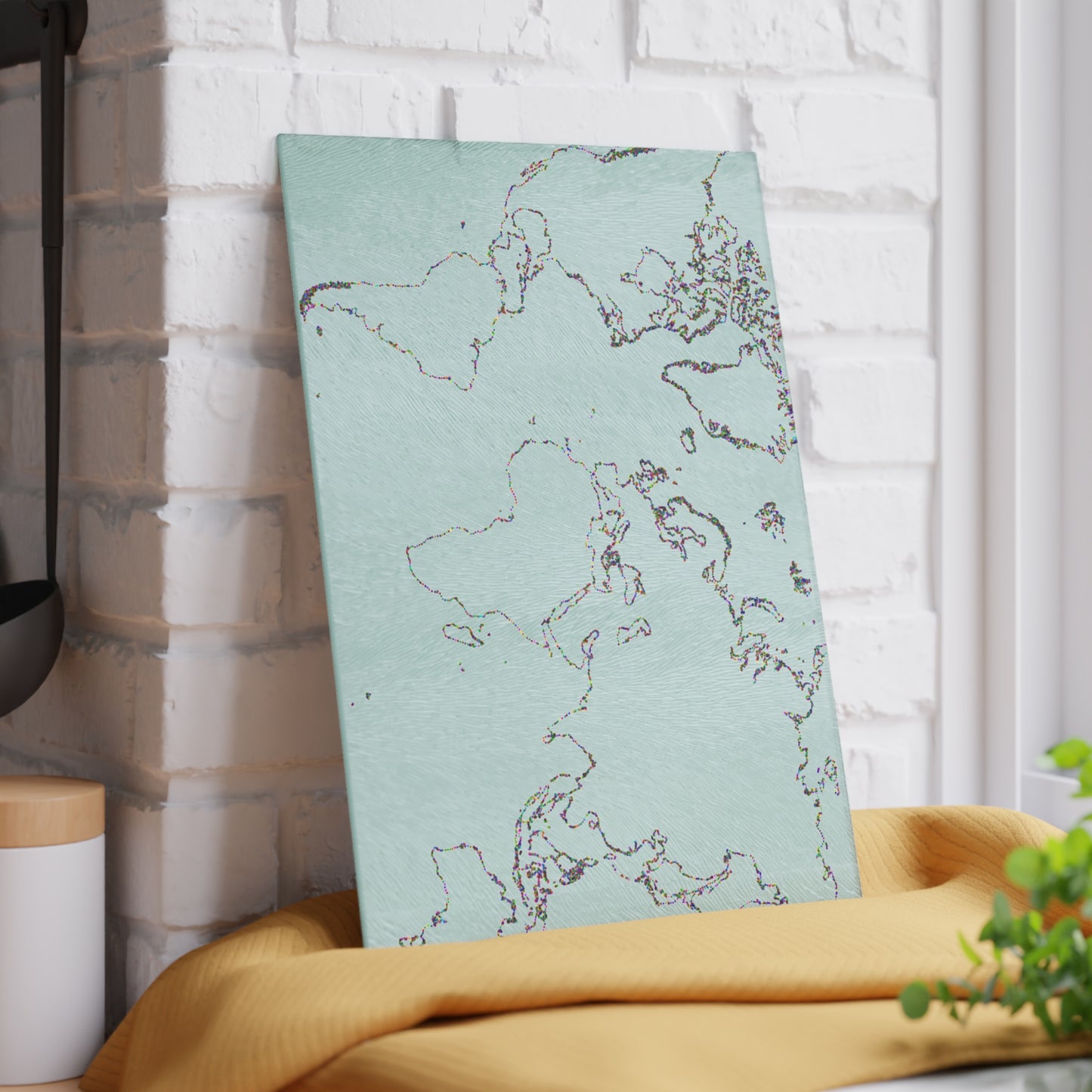 World Map Glass Cutting Board, Kitchen Decor, Unique Gift, Culinary Accessory, Home Cooking, Travel Enthusiast Gift