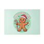 Glass Cutting Board – 'Sweet Greetings' Gingerbread Holiday Kitchen Board