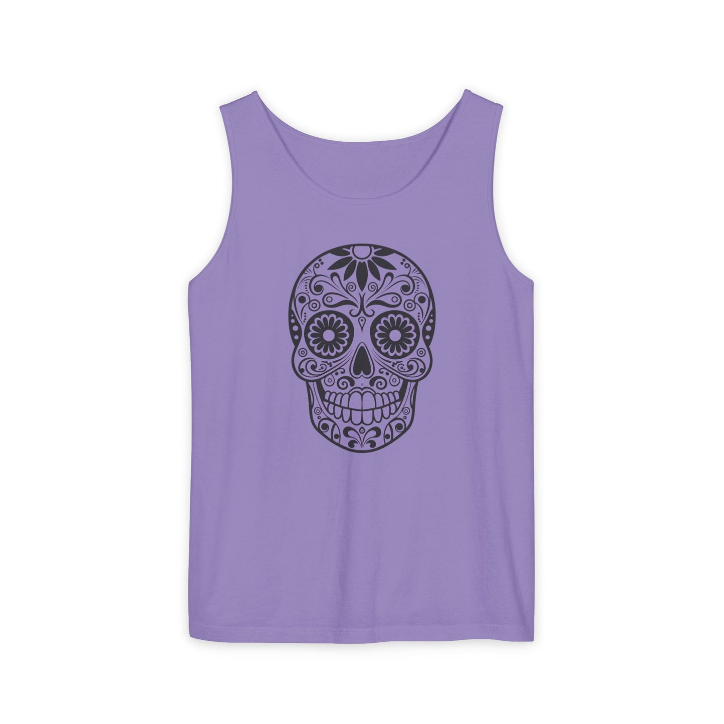 Skull Design Tank Top - Unisex, Cotton Muscle Tee for Festivals