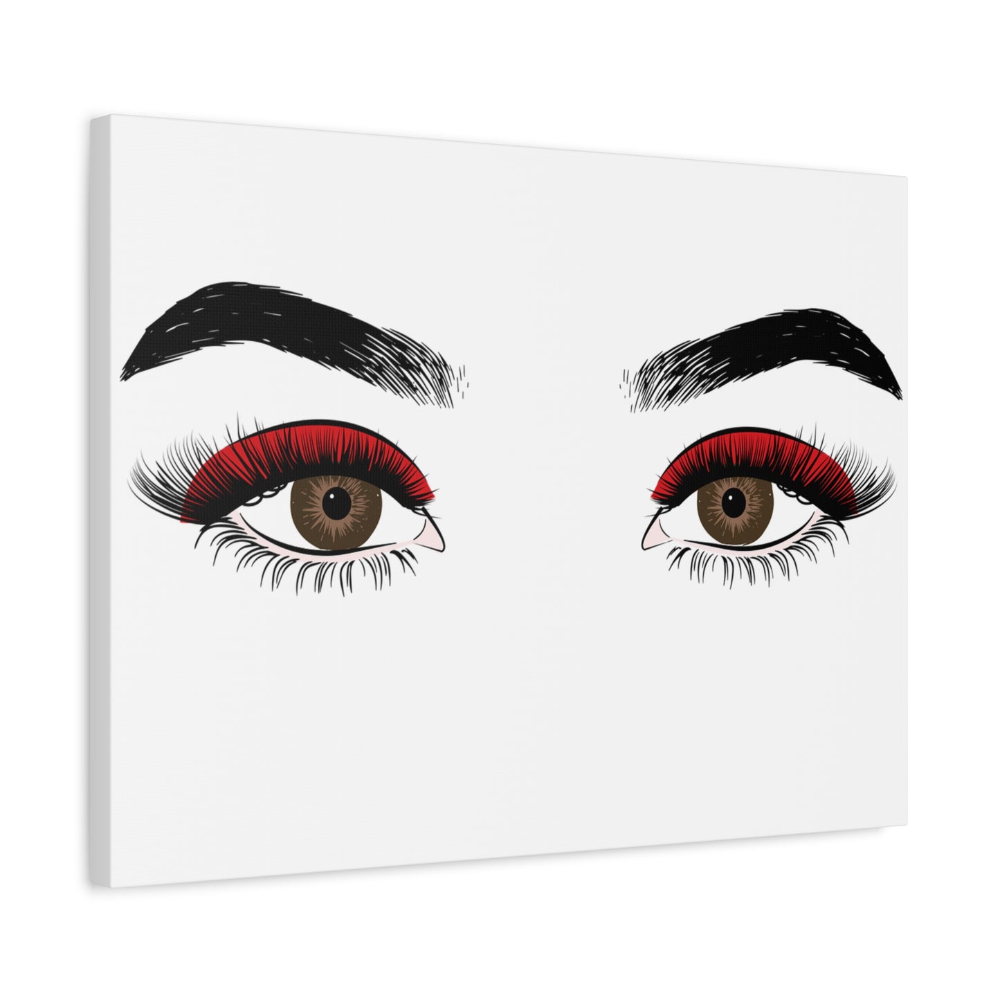 Red Lashes Wall Art Canvas — Glam Eyes Makeup Decor
