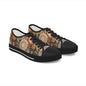 Low Top Sneakers — Retro Boho Circular Pattern Canvas Shoes
