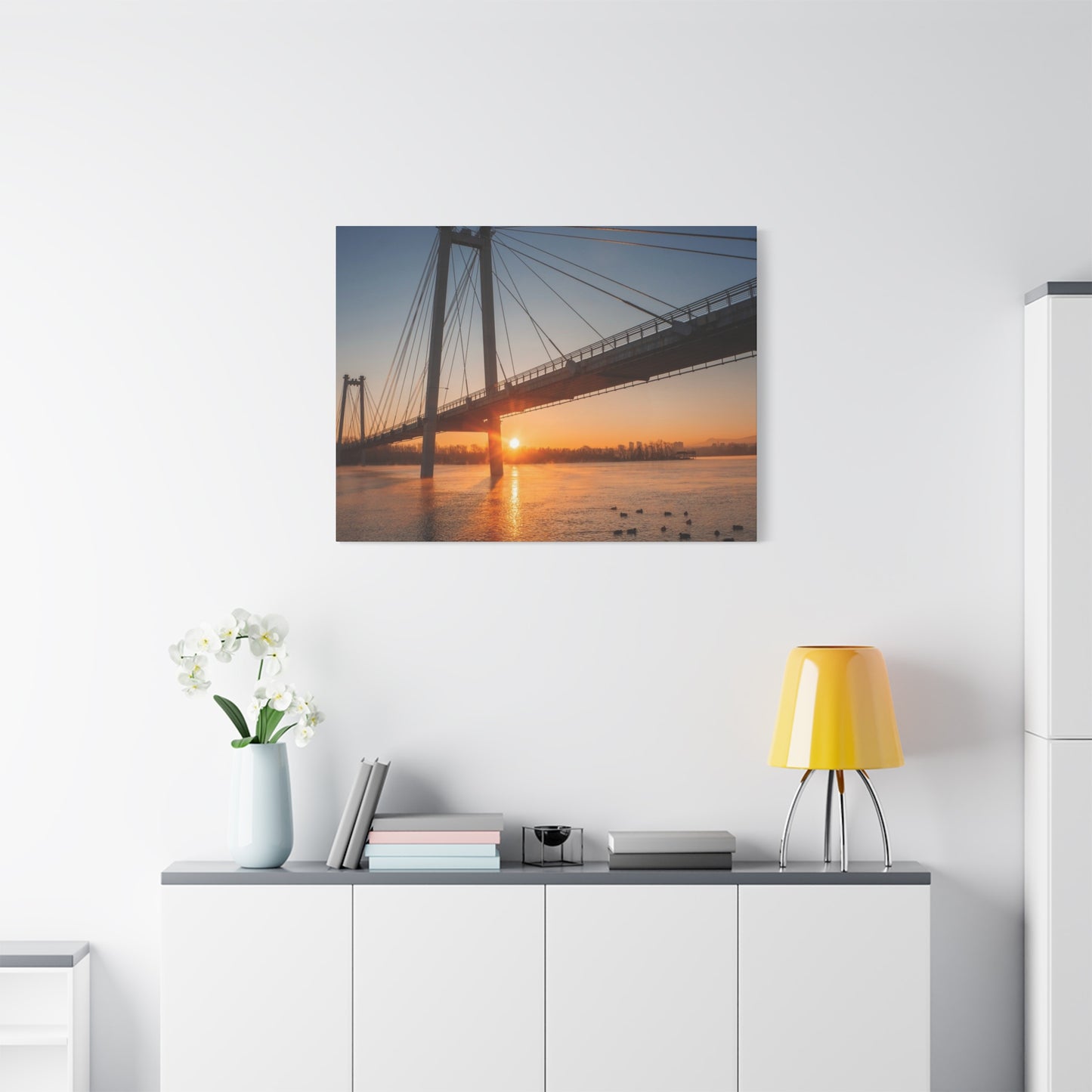 Sunrise Bridge Canvas Wall Art — Matte Stretched Canvas