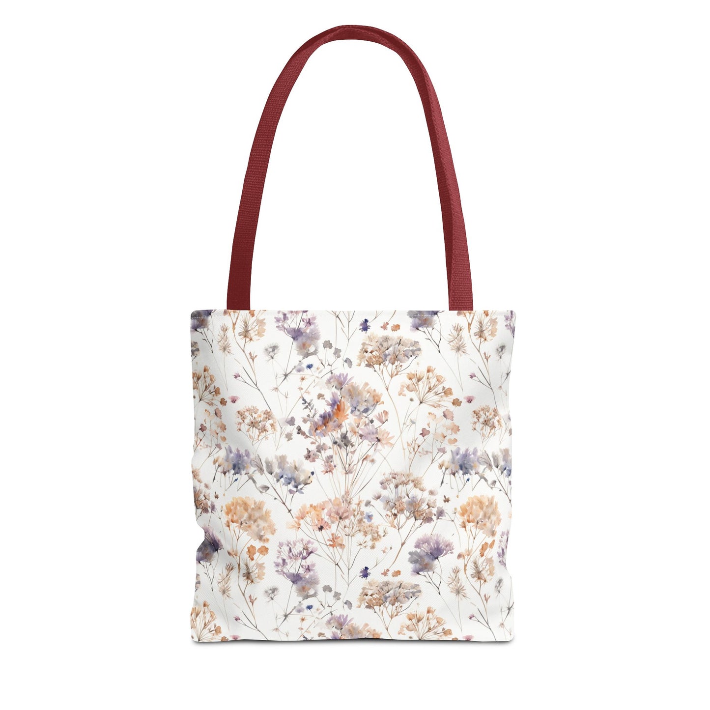 Floral Ditsy Print Tote Bag – Neutral Watercolor Wildflower Market Bag