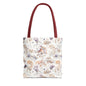 Floral Ditsy Print Tote Bag – Neutral Watercolor Wildflower Market Bag