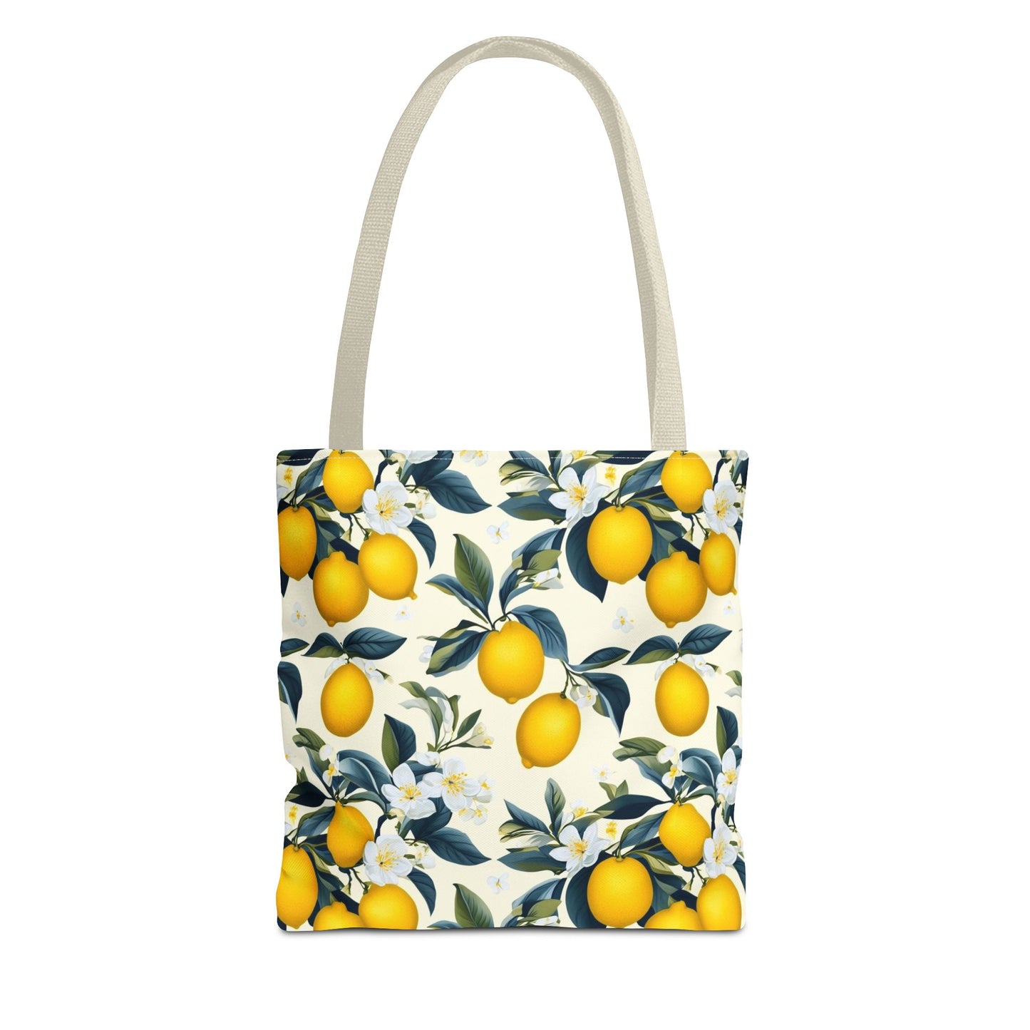 Lemon Blossom All-Over Print Tote Bag — Citrus Floral Market Bag