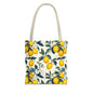 Lemon Blossom All-Over Print Tote Bag — Citrus Floral Market Bag