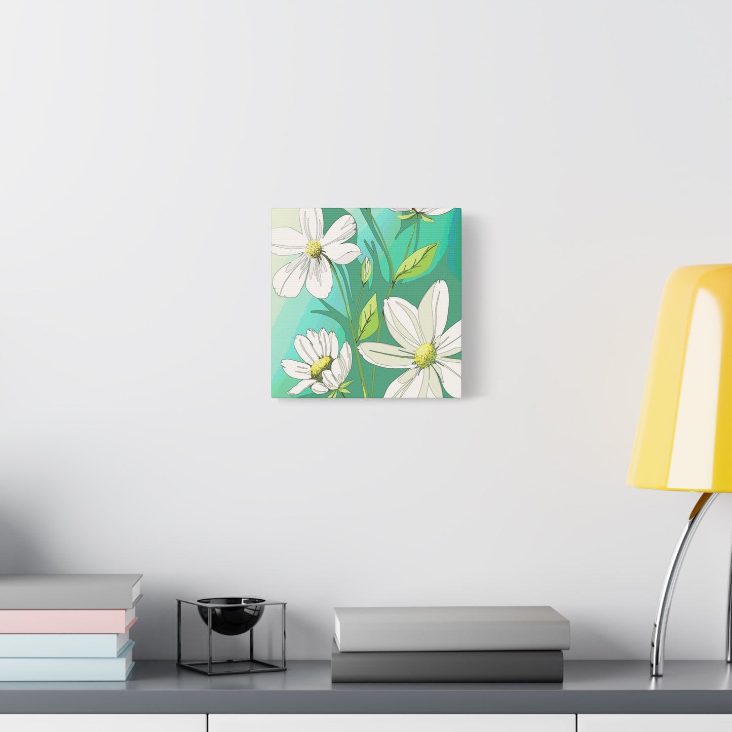 Matte Canvas, Stretched, 1.25" White Flowers