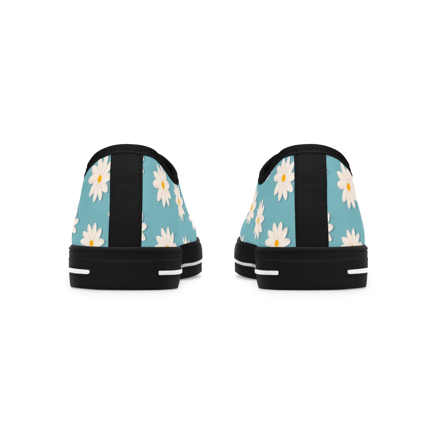 Daisy Print Low Top Sneakers – Retro Floral Canvas Shoes