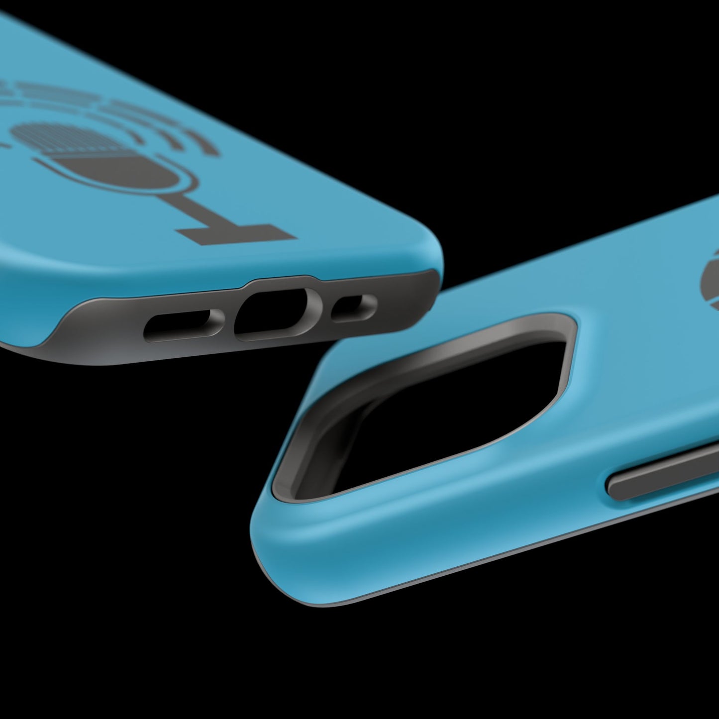 Phone Case — Retro Microphone Podcast Design, Magnetic Impact-Resistant