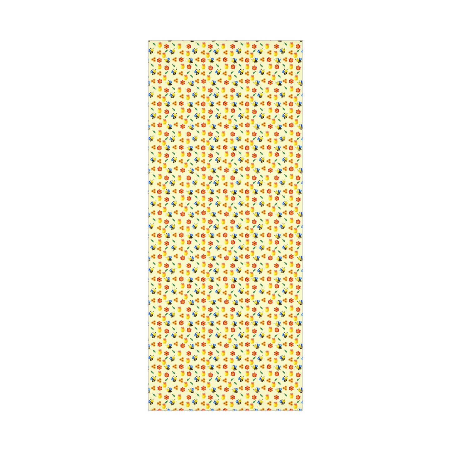 Cheerful Gift Wrap Paper, Floral and Bee Pattern, Eco-Friendly Wrap for Birthdays