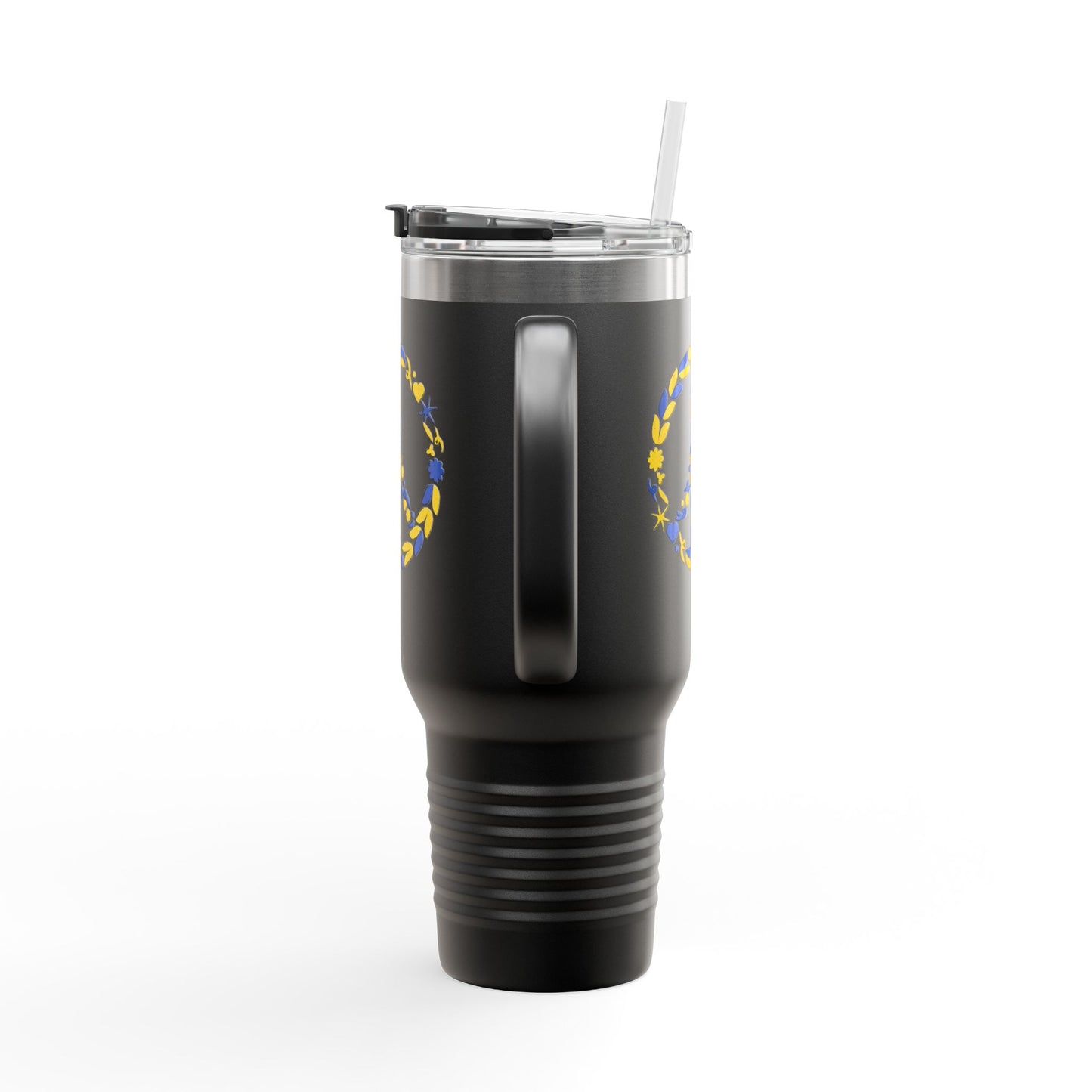 Peaceful Floral Insulated Travel Mug, 40oz | Eco-Friendly Cup for Travel, Outdoor Adventures, Gifts, Coffee Enthusiasts