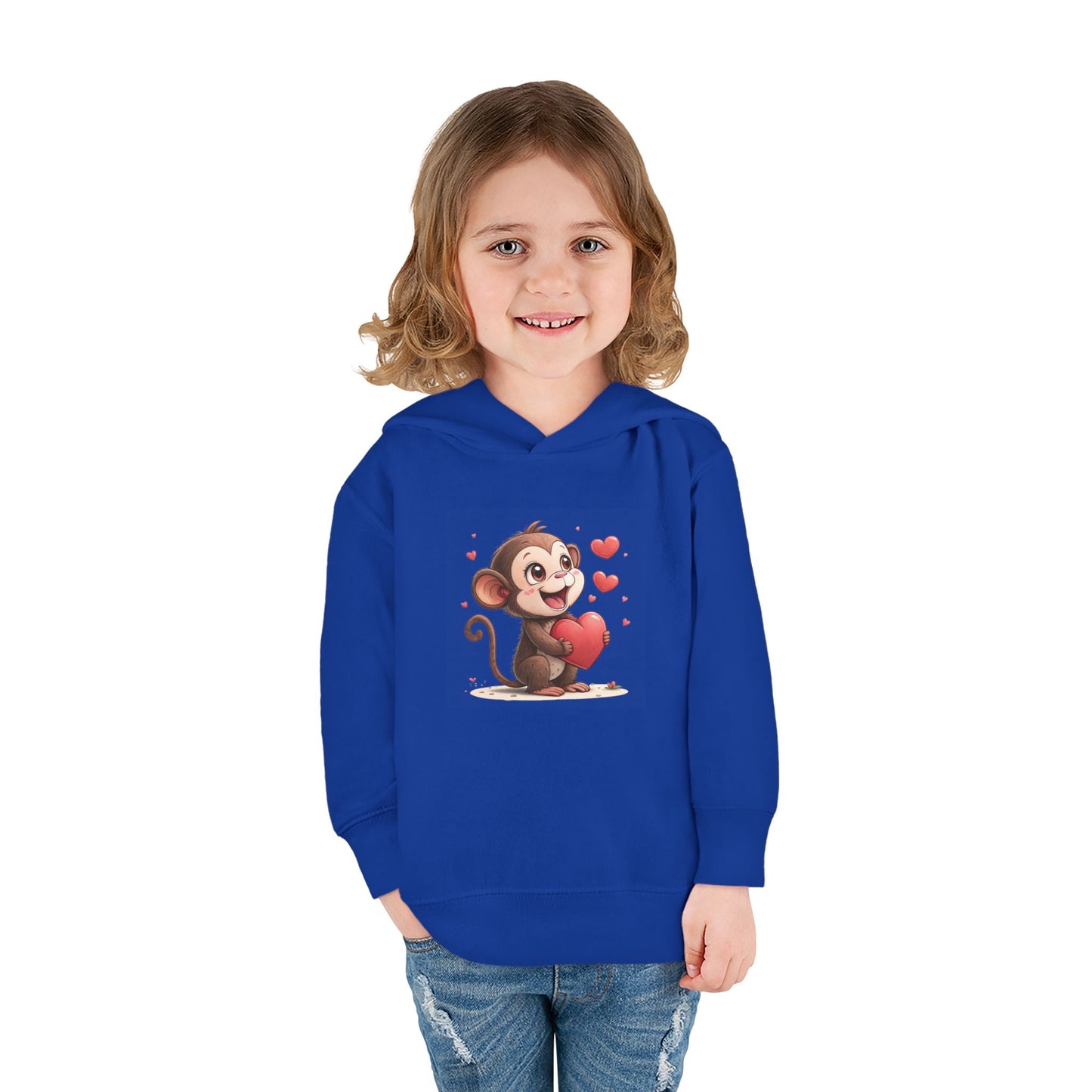 Adorable Toddler Monkey Love Hoodie, Birthday Gift, Kids Pullover, Baby Shower Gift, Cute Fleece Sweatshirt