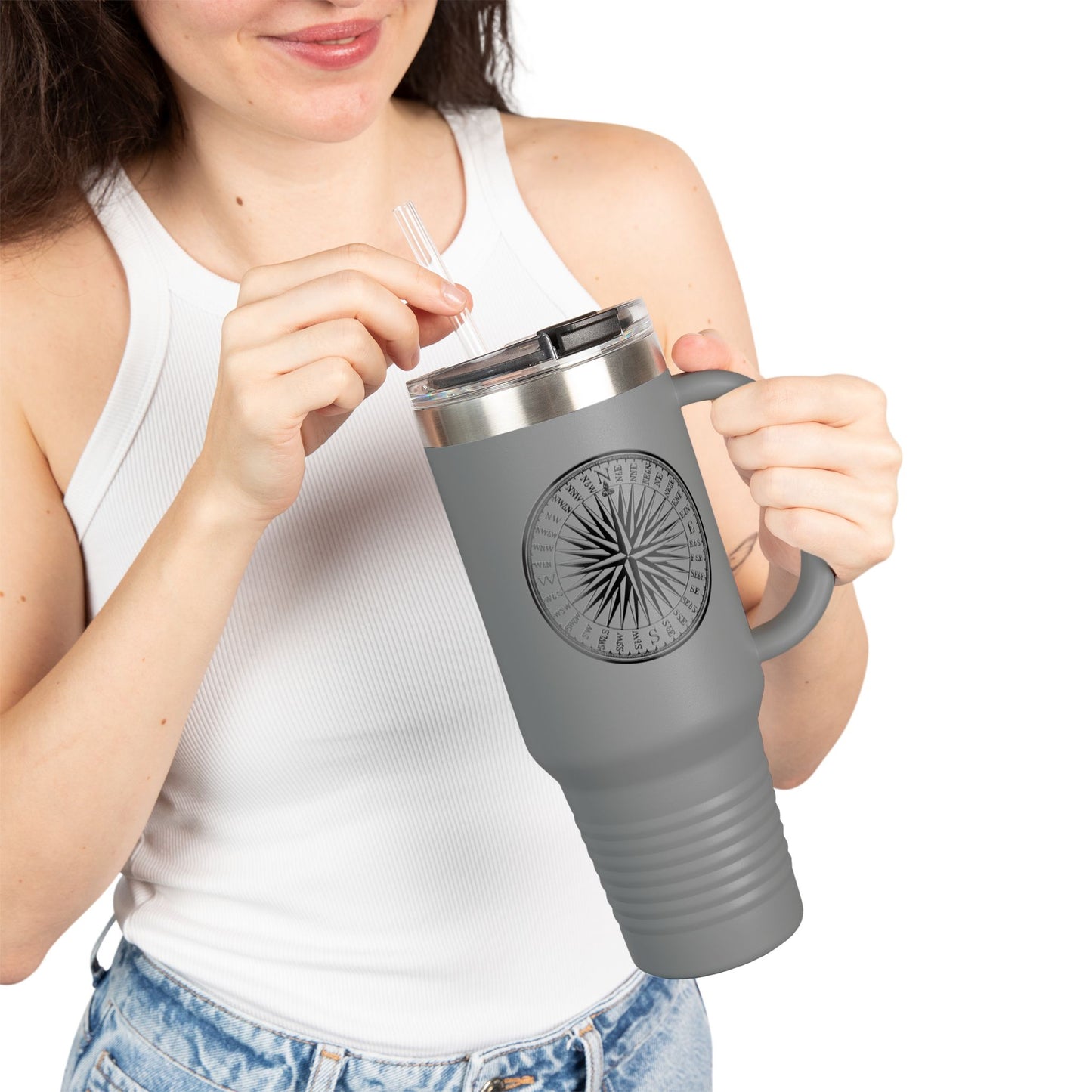 Stylish Insulated Travel Mug, 40oz - Perfect for Adventurers, Road Trips, Gifts for Coffee Lovers, Eco-Friendly Drinkware, Summer Picnics