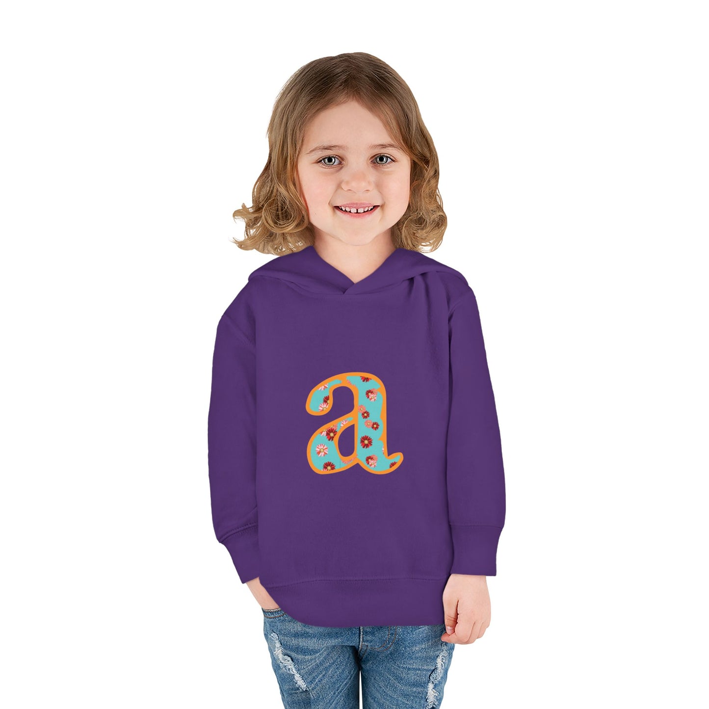Personalized Toddler Fleece Hoodie, Cozy Kids Sweatshirt, Customizable Letter Hoodie, Fun Pullover for Toddlerwear, Perfect Gift for Kids