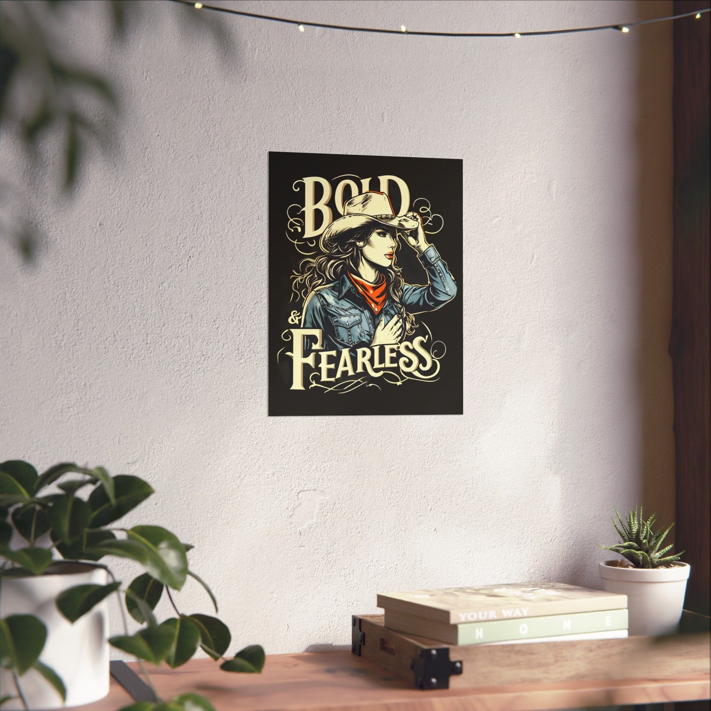 Bold & Fearless Cowboy Woman Poster — Matte Vertical Wall Art