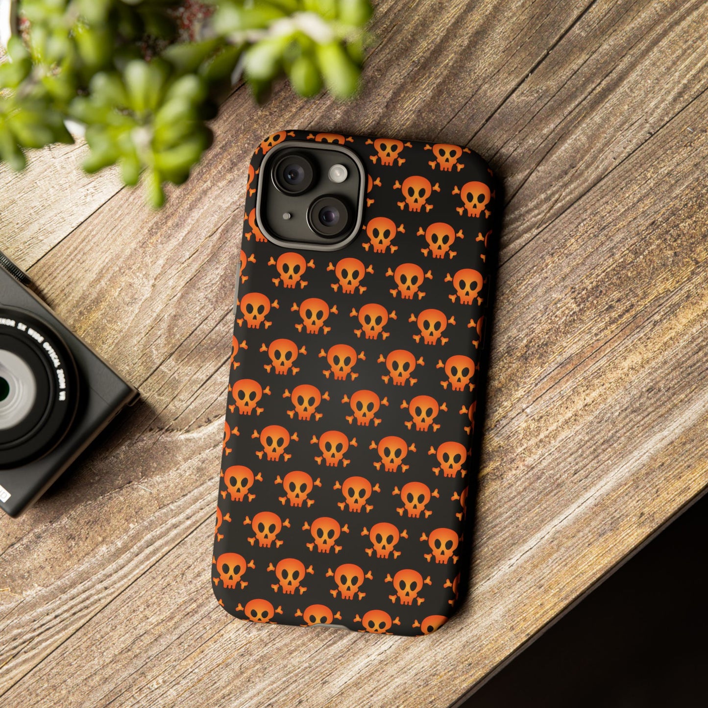 Halloween Skull Phone Case, Spooky Mobile Cover, Trick or Treat Accessory, Goth Gift, Skull Pattern Design