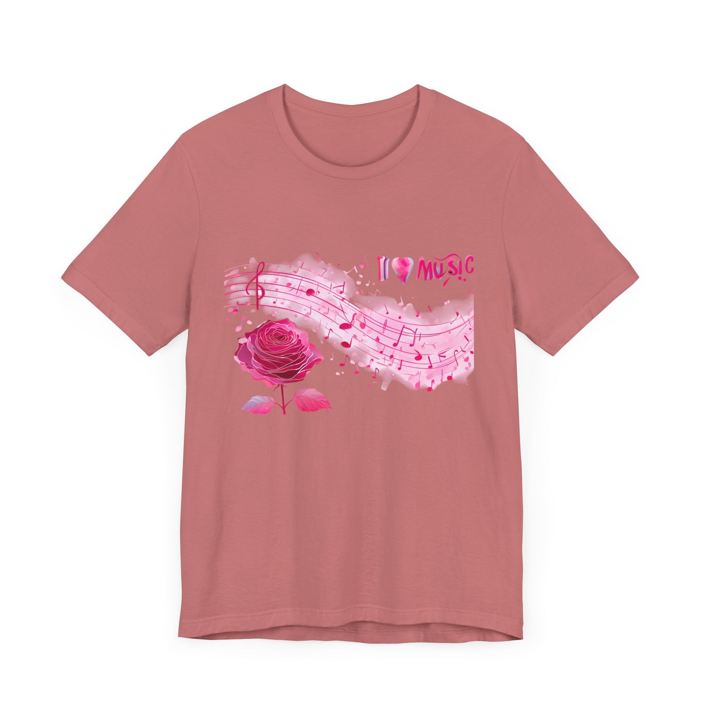 I Love Music Tee, Music Lover Shirt, Floral Music Notes Top