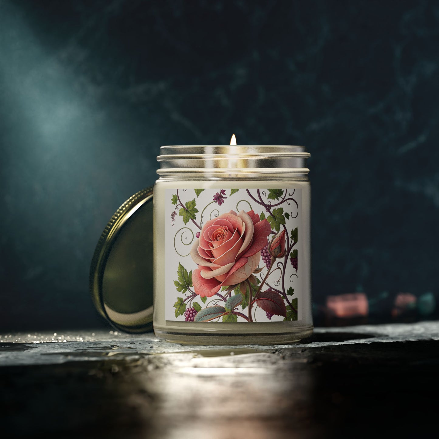 Romantic Floral Scented Candle, Perfect Gift for Her, Rose Essence, Home Decor, Aromatherapy