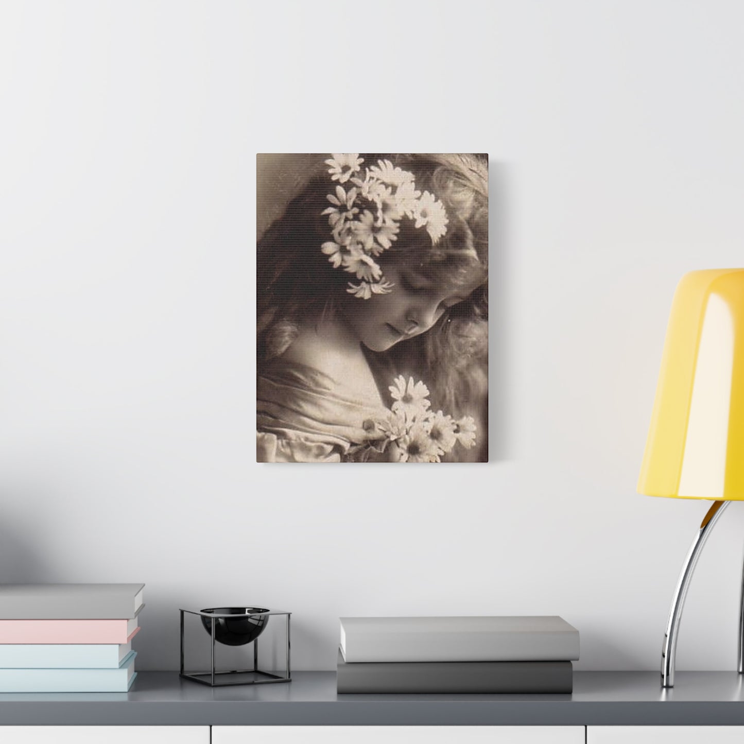 Vintage Floral Portrait Canvas