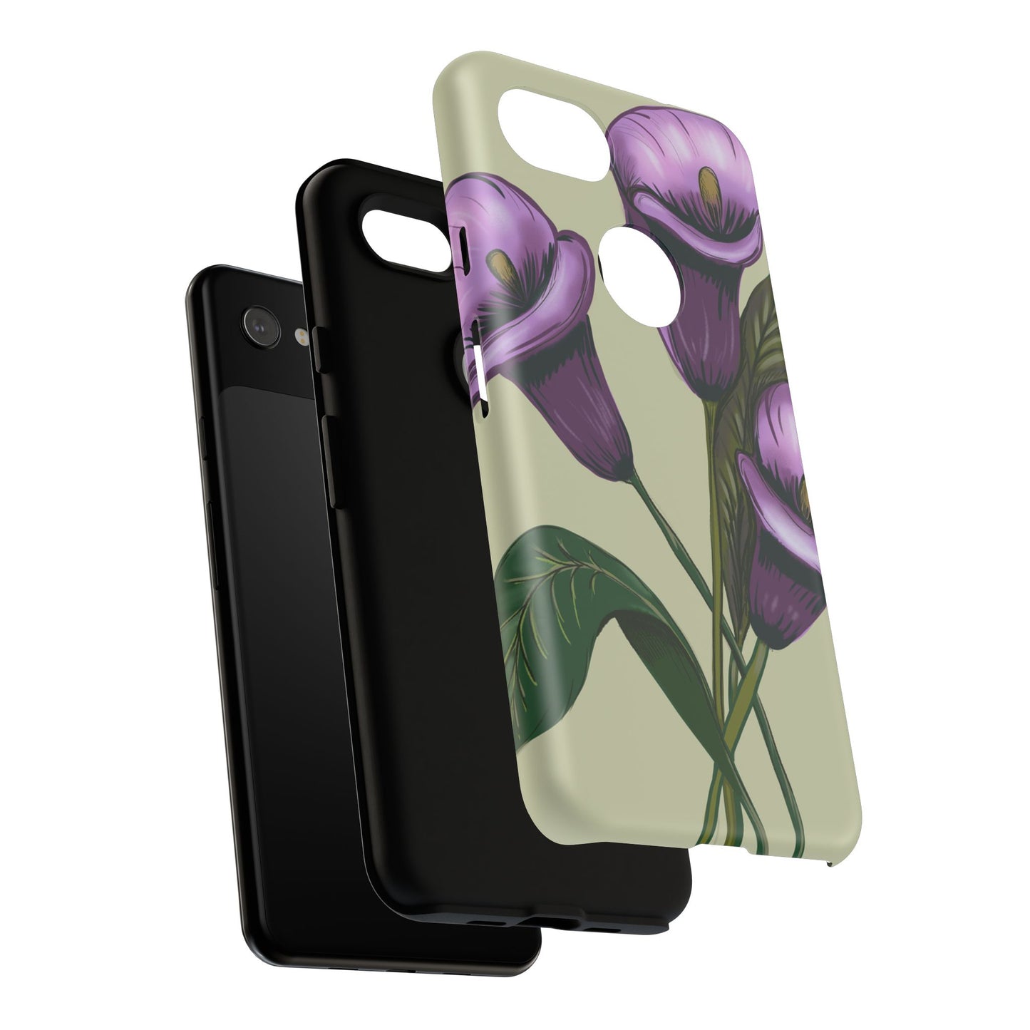 Floral Phone Case - Tough Cases, Purple Flower Design, Cell Phone Accessories, Gift for Her, Nature Lover Essentials