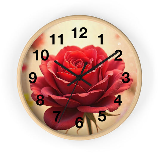 Rose Floral Wall Clock, Elegant Home Decor, Gift for Garden Lovers, Timeless Rose Design for Mother's Day, Vintage Clock