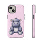 Cute Hippo Phone Case - Tough Cases, Animal Phone Cover, Kawaii Accessories, Gifts for Kids, Unique Tech Gear