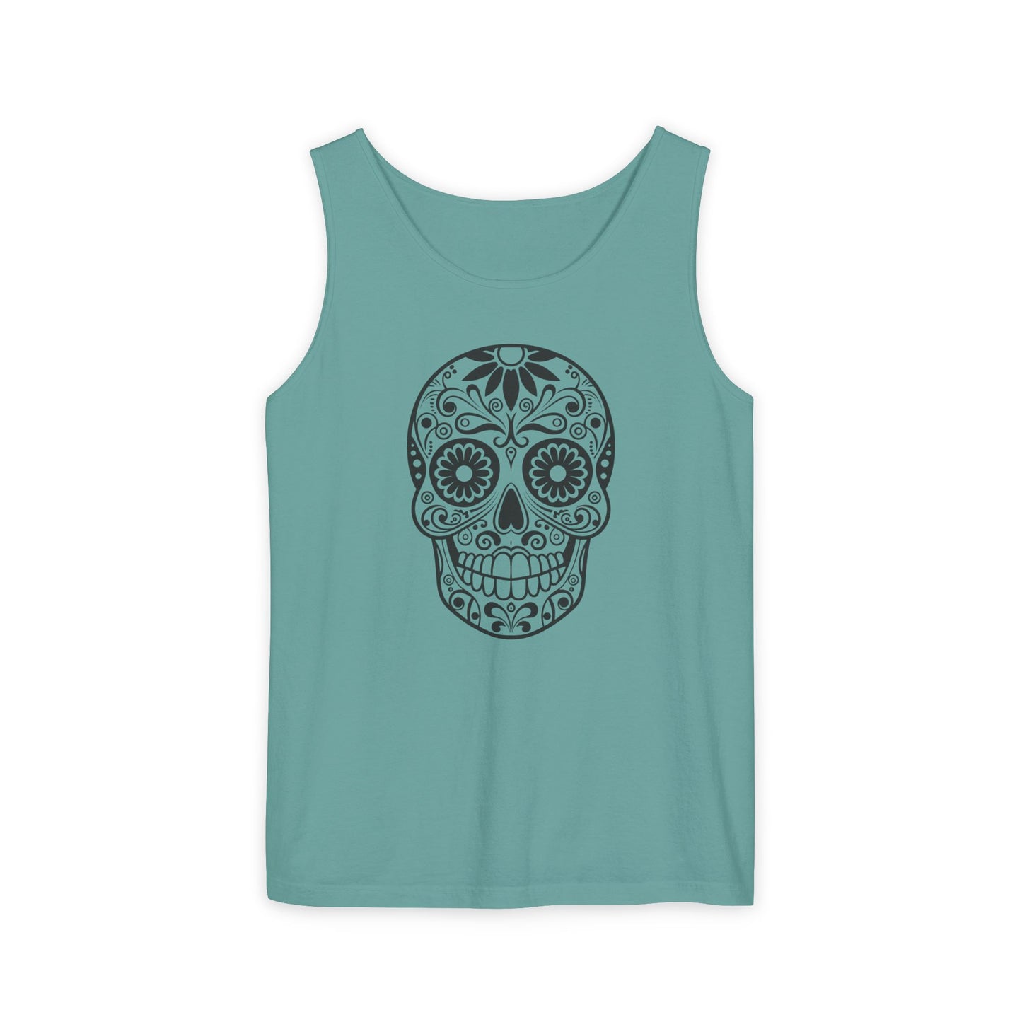 Skull Design Tank Top - Unisex, Cotton Muscle Tee for Festivals