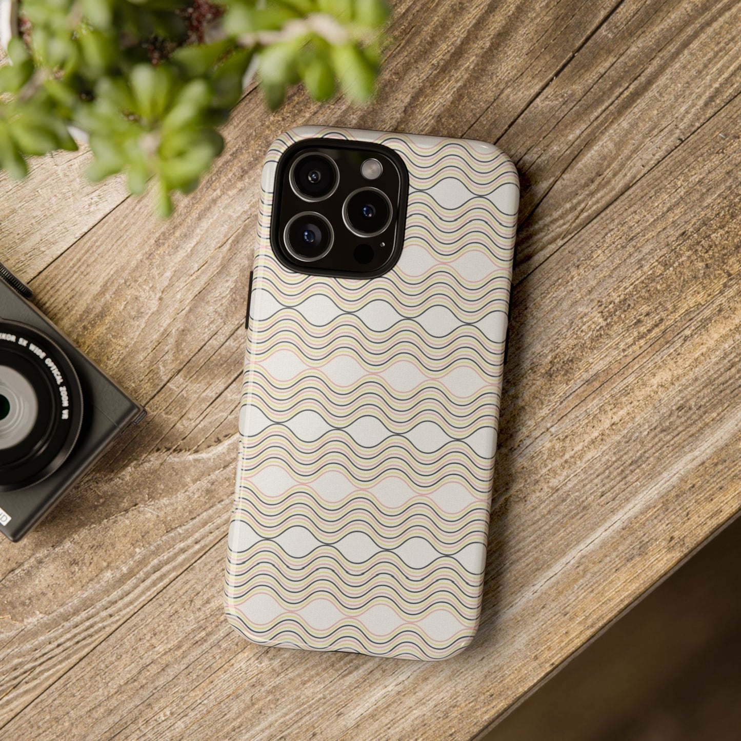 Stylish Phone Case for Tough Protection, Wavy Design, Chic Accessory, Gift for Her, Trendy Tech, Holiday Gift Idea