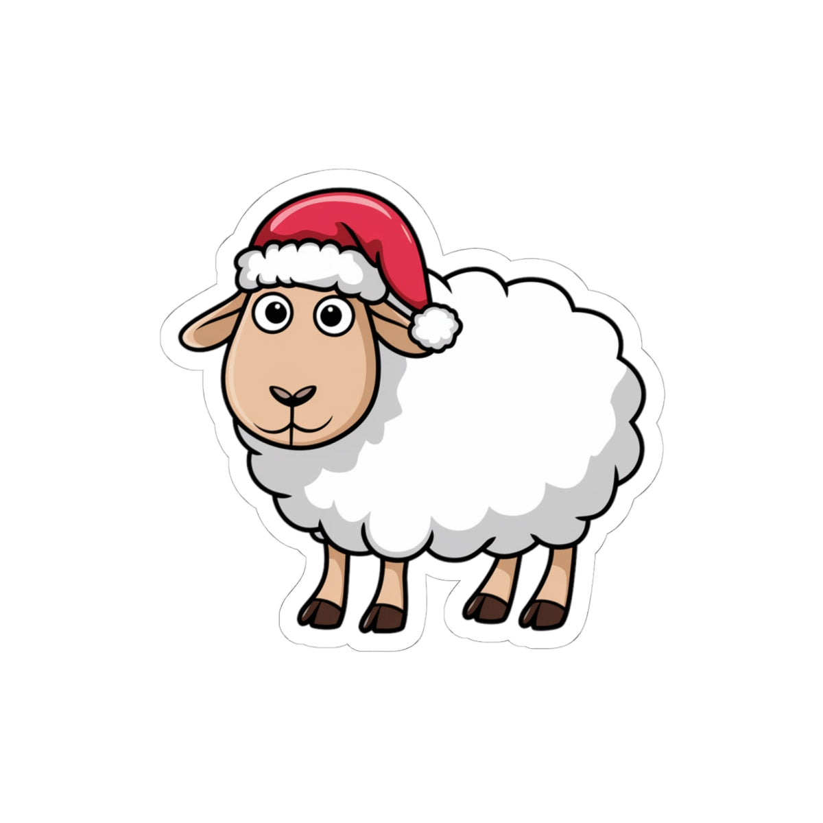 Christmas Sheep Kiss-Cut Stickers, Cute Holiday Decor, Laptop Stickers, Gift Ideas for Kids, Festive Scrapbooking