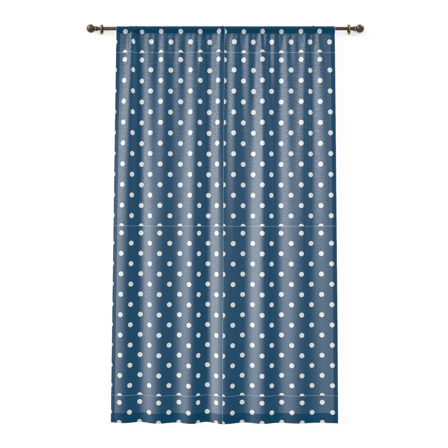 Navy Polka Dot Window Curtain, Modern Home Decor, Living Room Style, Bedroom Accessory, Gift for New Homeowners