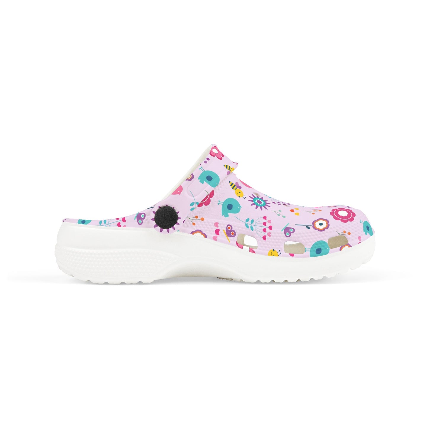 Kids Floral Clogs — Pink EVA Foam Garden Slip-Ons