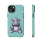 Cute Hippo Phone Case, Tough Phone Cover, Fun Animal Case, Gift for Kids, Cute Decor, Birthday Present
