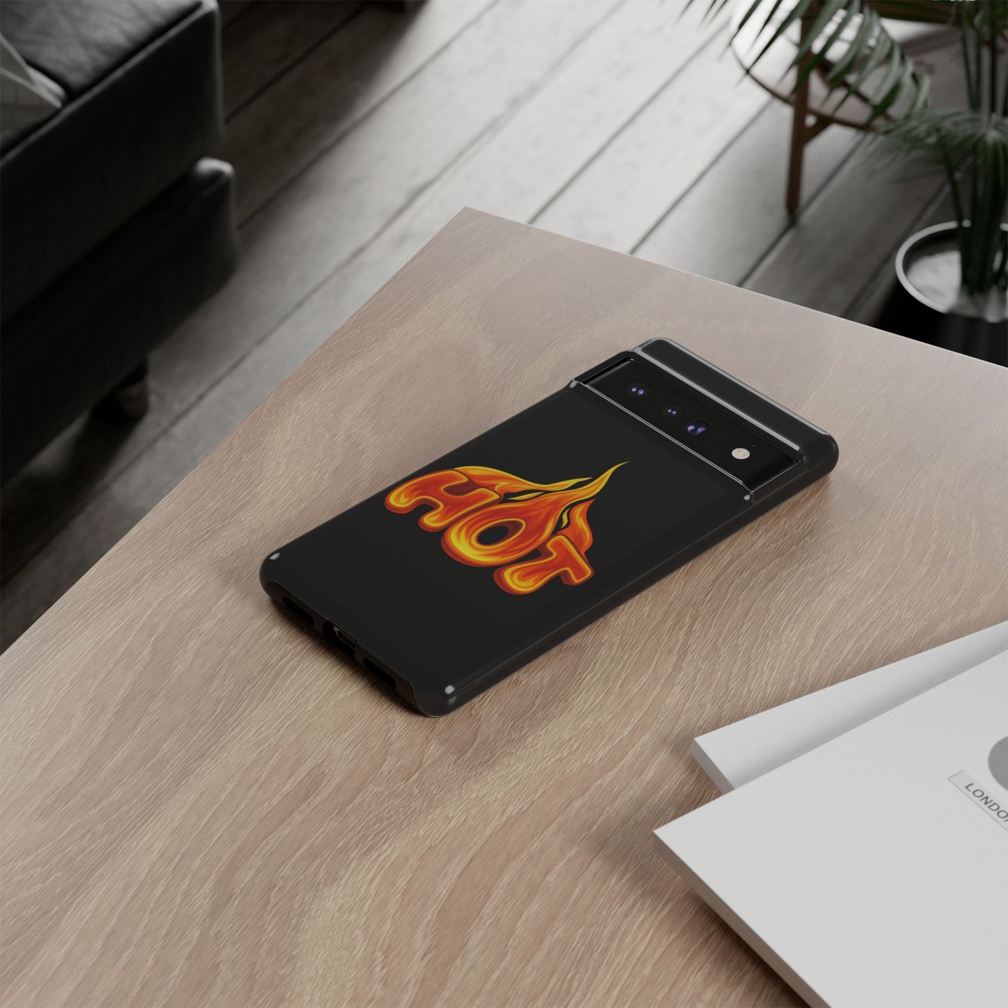 Stylish Phone Case, Hot Flames Design, Gift for Teens, Trendy Accessory, Protective Cover, Unique Phone Case