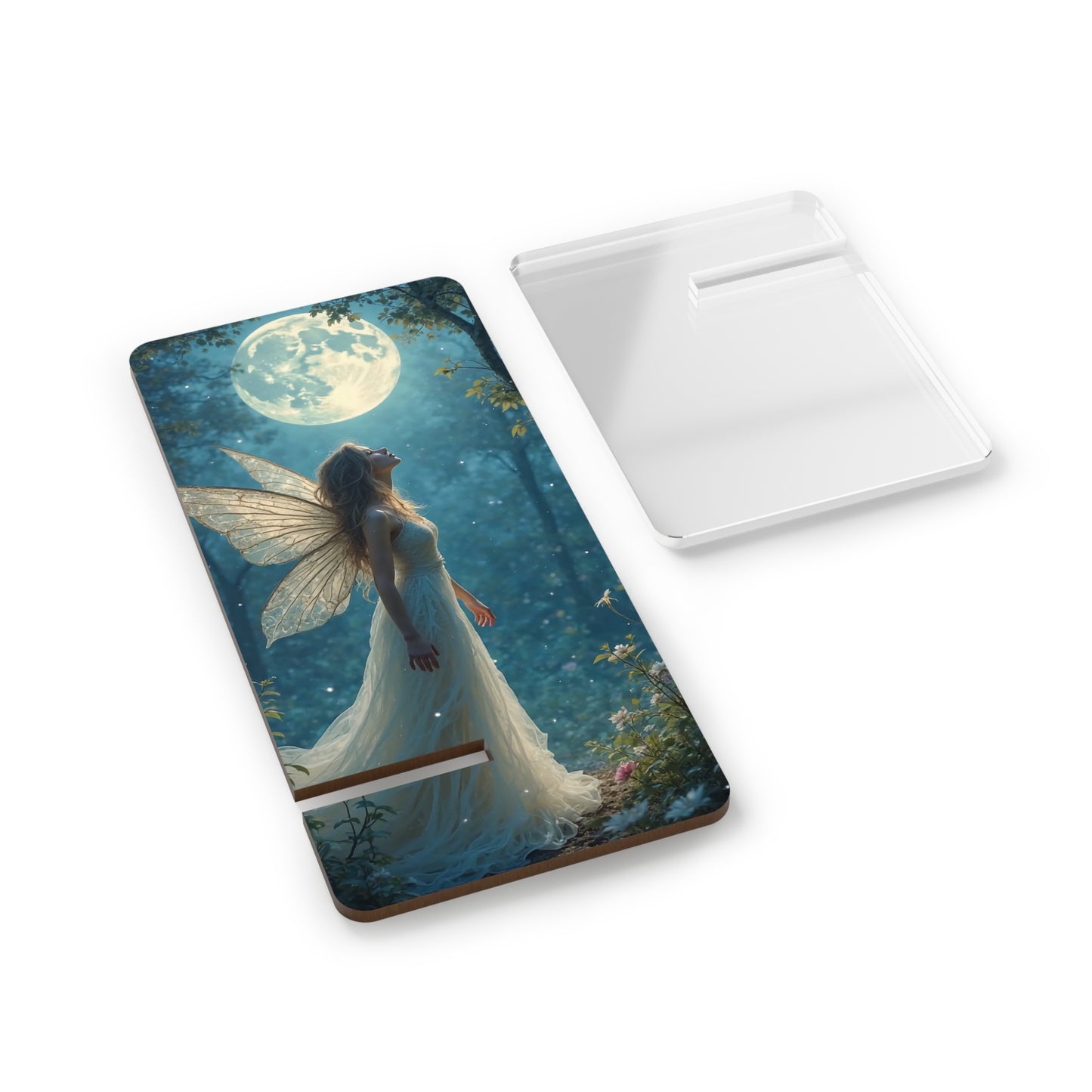 Fairy Moon Smartphone Stand, Decorative Phone Holder, Gift for Her, Home Office Décor, Unique Desk Accessory, Fairy Garden Inspiration
