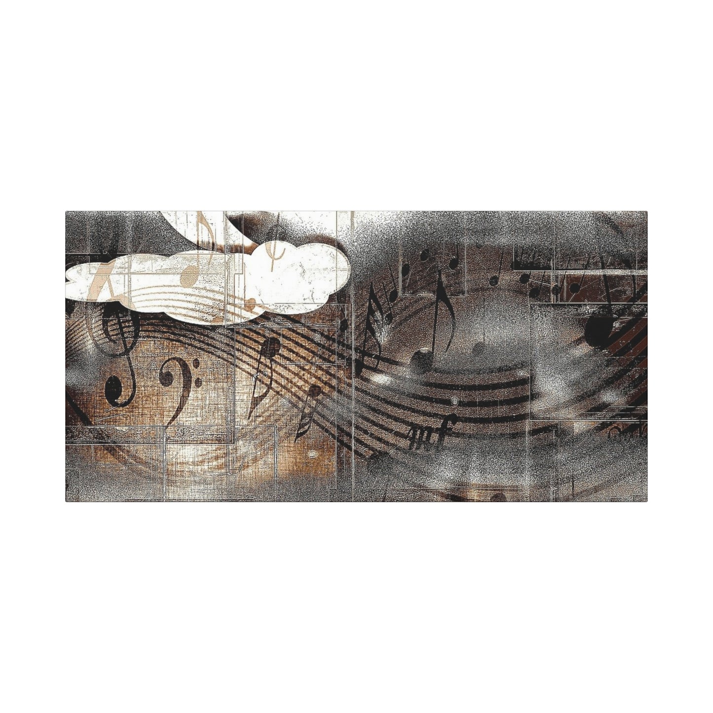 Abstract Musical Notes Matte Stretched Canvas Art (1.25")