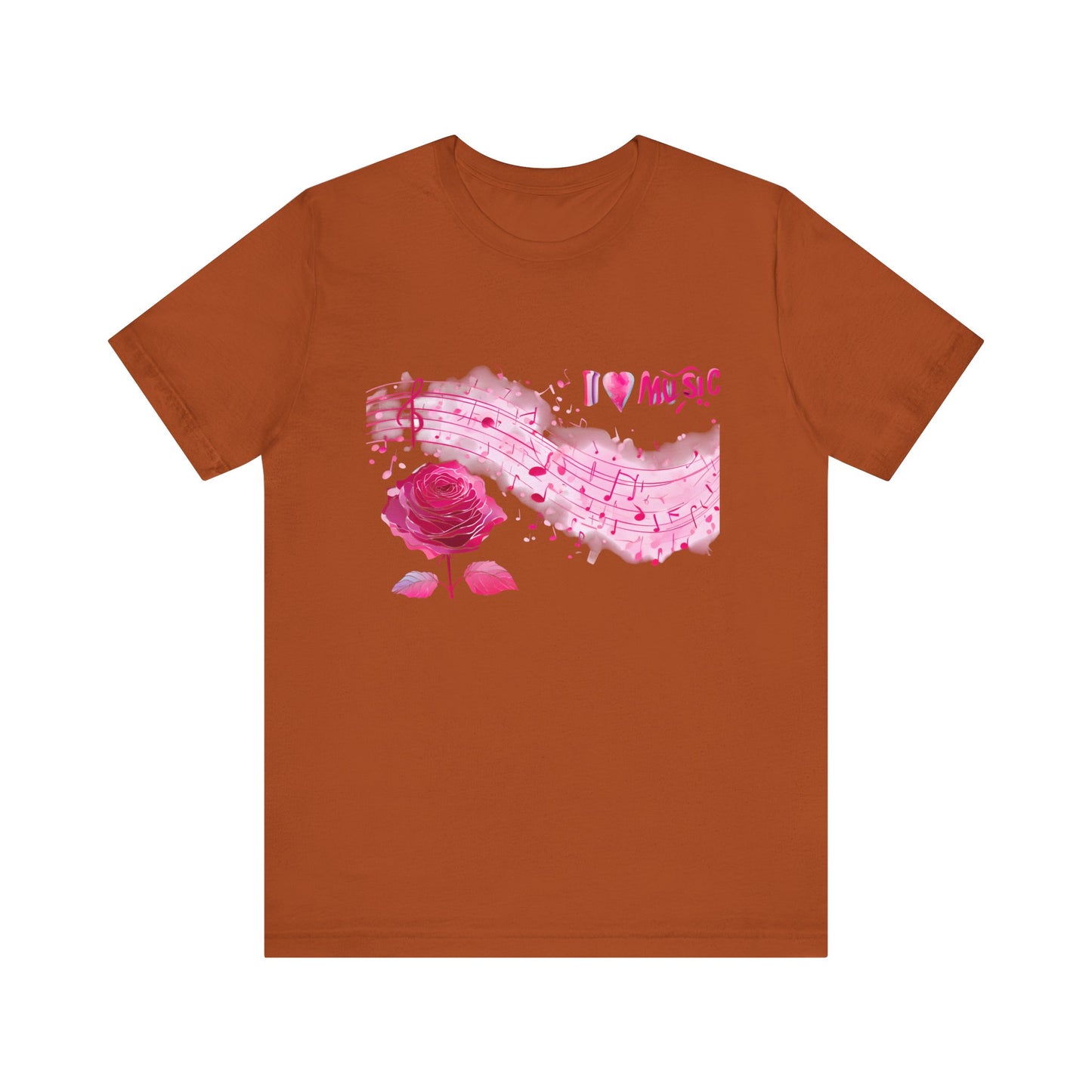 I Love Music Tee, Music Lover Shirt, Floral Music Notes Top