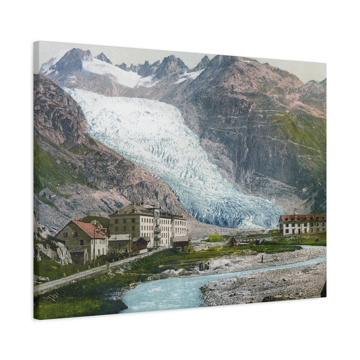Glacier Village Matte Canvas Print