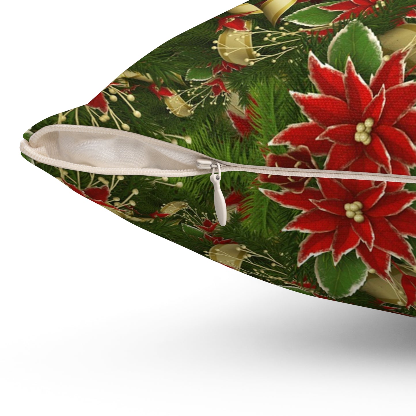 Festive Floral Throw Pillow | Christmas Decor, Holiday Cushion, Gift for Home, Seasonal Accent Pillow, Cozy Living Room
