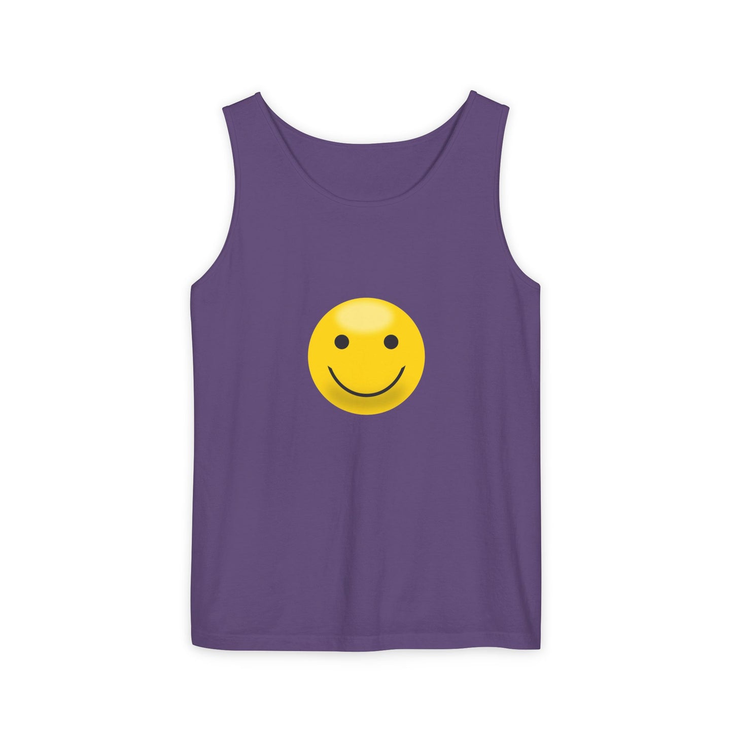 Smiley Face Tank Top, Summer Shirt, Casual Wear, Beach Outing, Gift for Friends, Positive Vibes Apparel