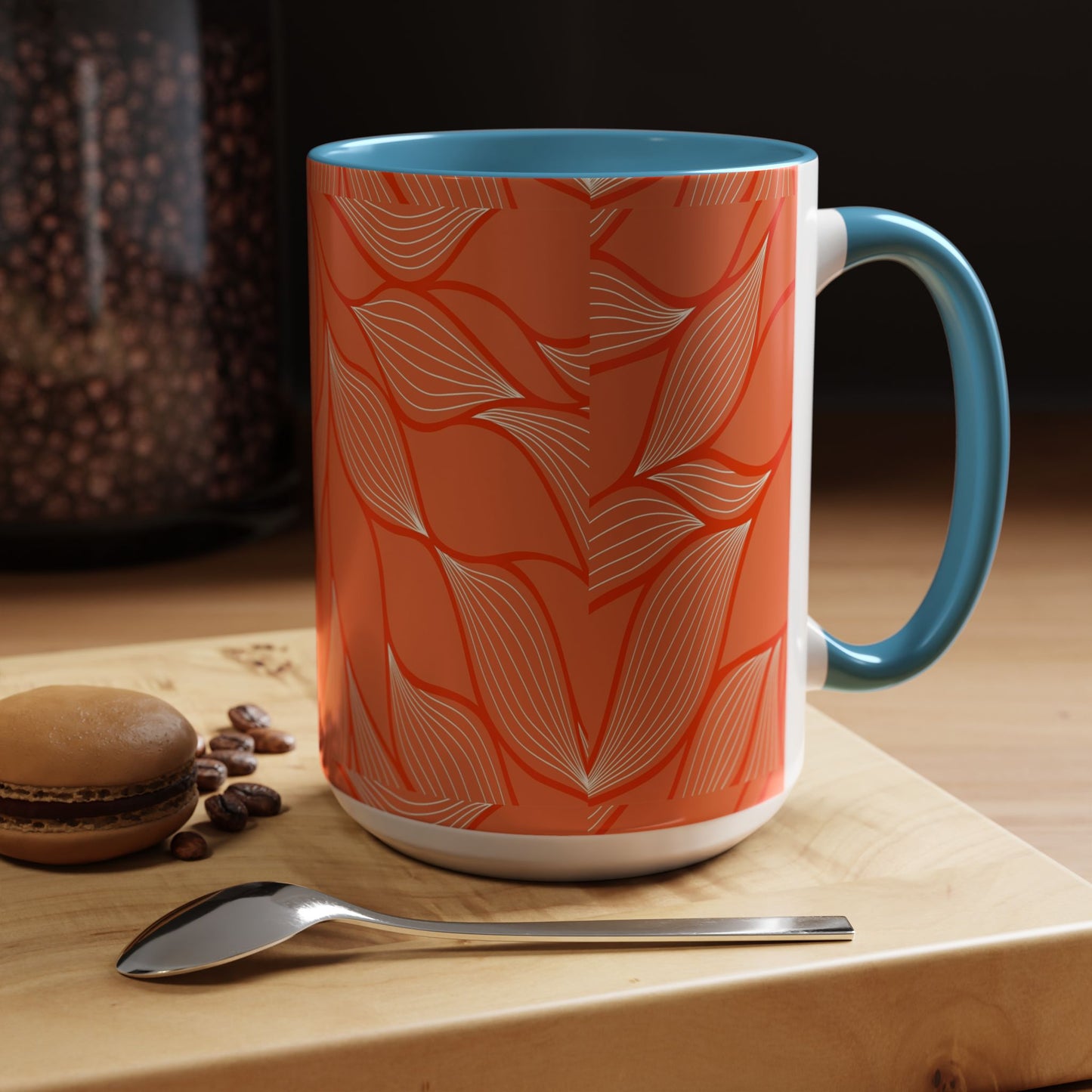 Stylish Accent Coffee Mug, Floral Pattern Drinkware, Unique Gift for Coffee Lovers, Home Decor, Kitchenware, Vibrant Design