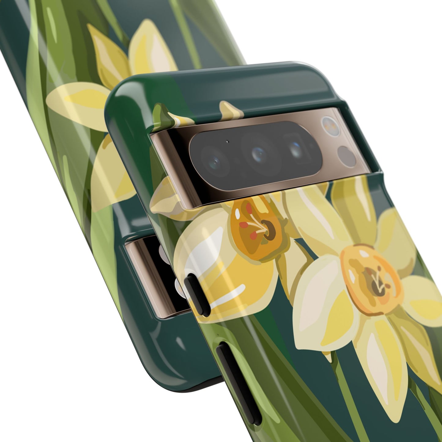 Floral Phone Case - Yellow Daffodil Design, Tough Phone Cover, Spring Decor, Floral Gift, Nature-Inspired Accessories