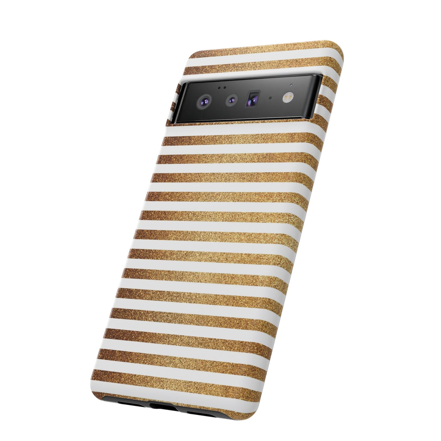 Glamorous Gold Striped Phone Case | Tough Cases, Stylish Phone Cover, Chic Accessories, Gift for Her, Fashionable Tech