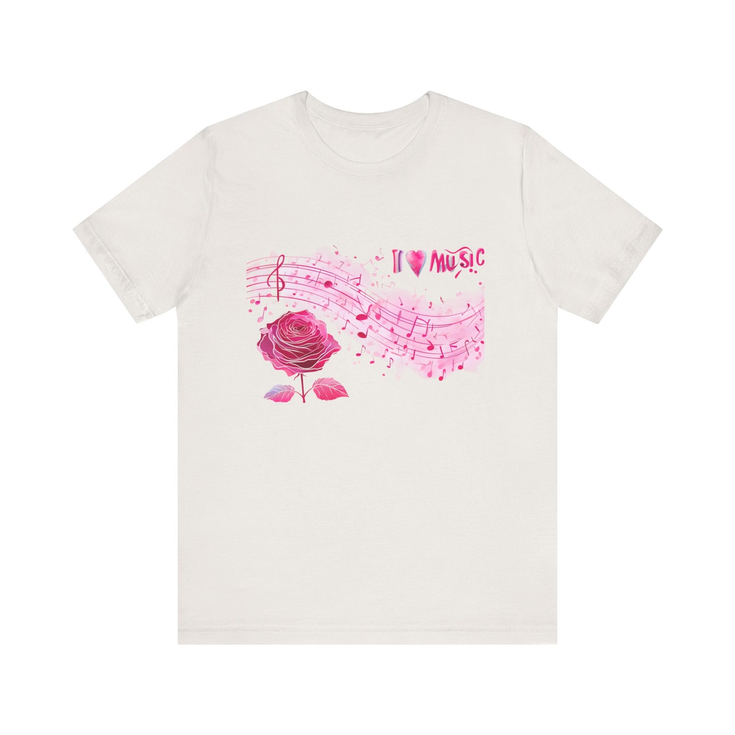 I Love Music Tee, Music Lover Shirt, Floral Music Notes Top