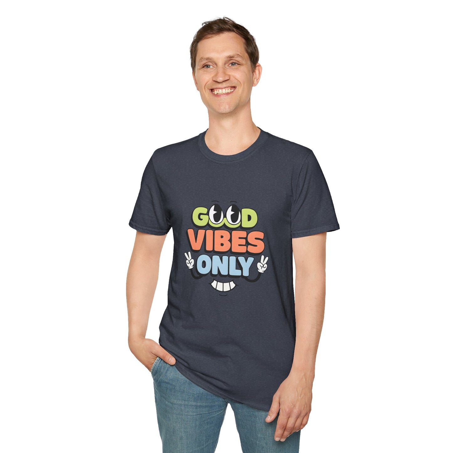 Good Vibes Only T-Shirt — Retro Smiley Graphic Tee
