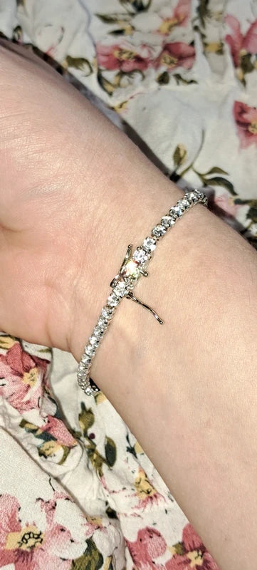 Elegant S925 Silver Moissanite Tennis Bracelet 7 1/4 inches