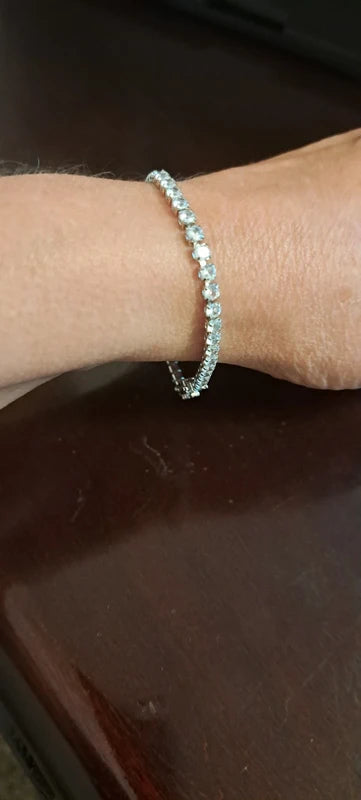 Elegant S925 Silver Moissanite Tennis Bracelet 7 1/4 inches