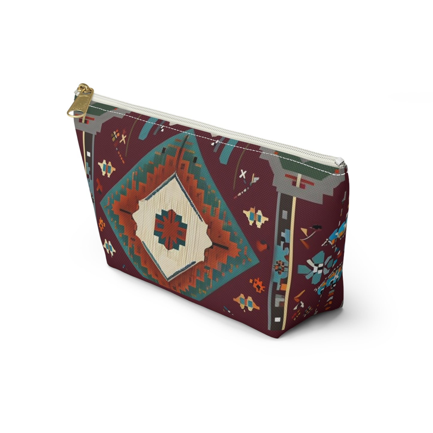 Bohemian Accessory Pouch, Vibrant Tribal Design