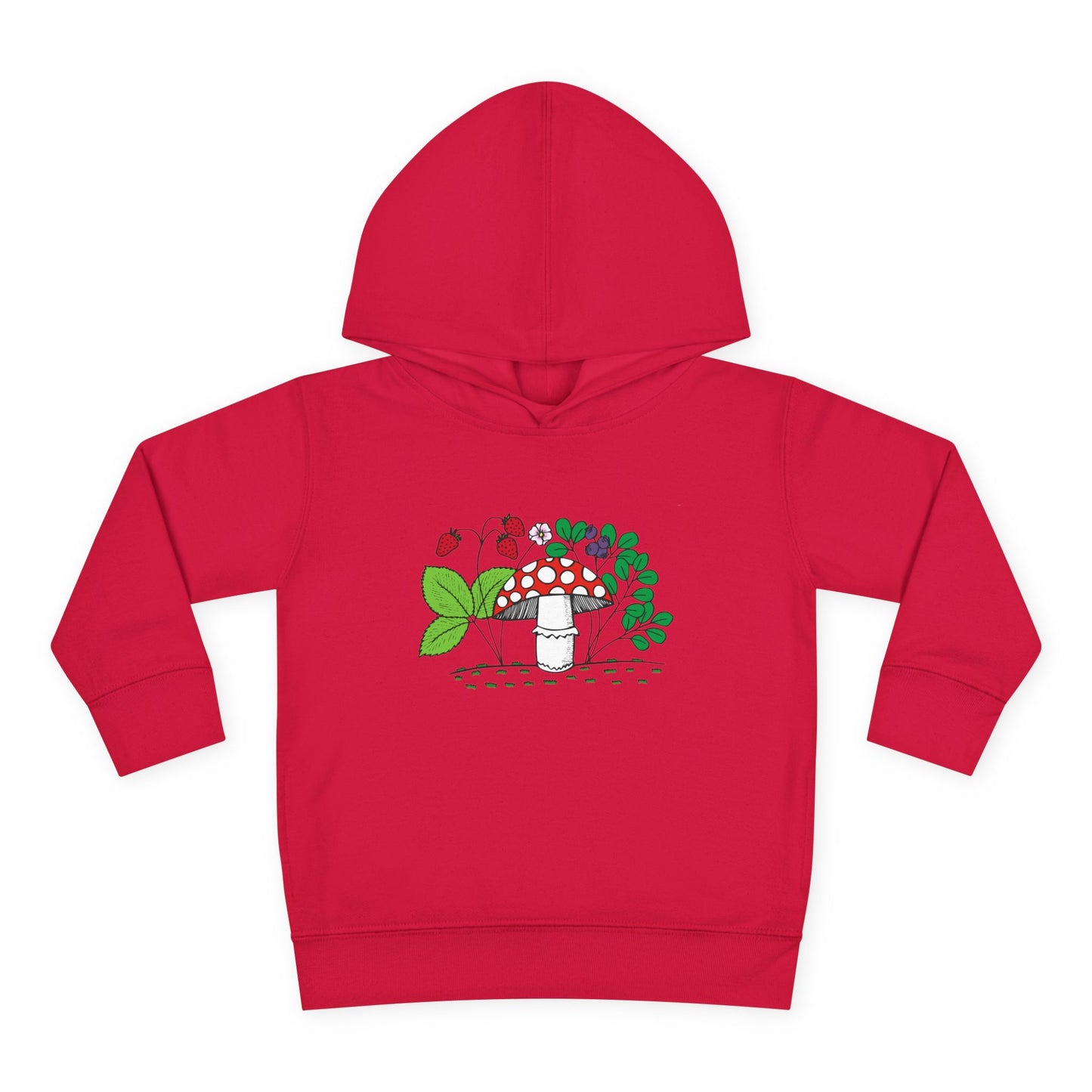 Whimsical Toddler Pullover Fleece Hoodie, Cute Sweater for Kids, Cozy Fall Fashion, Mushroom Design, Halloween Outfit, Gift for Toddlers