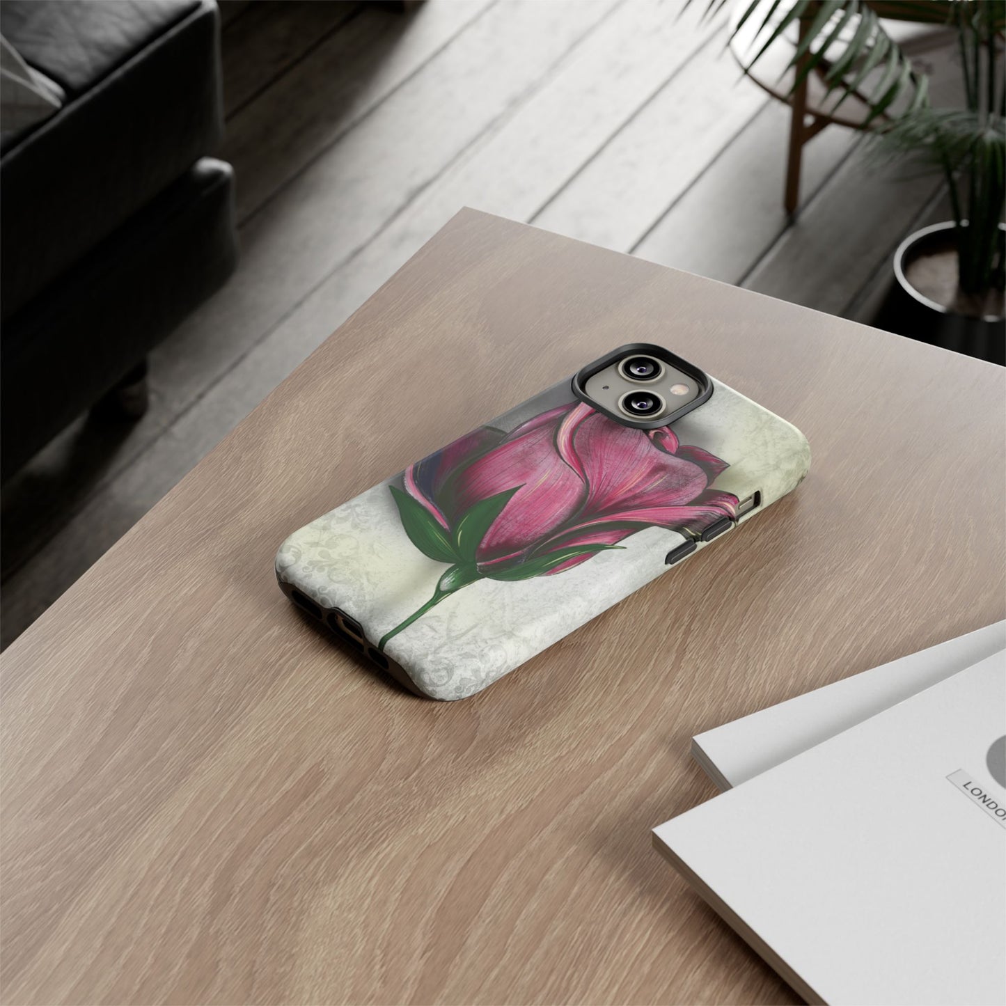 Rose Phone Case – Tough Cases, Floral Phone Cover, Gift for Her, Minimalist Design, Nature Lover's Accessory, Birthday Gift Idea